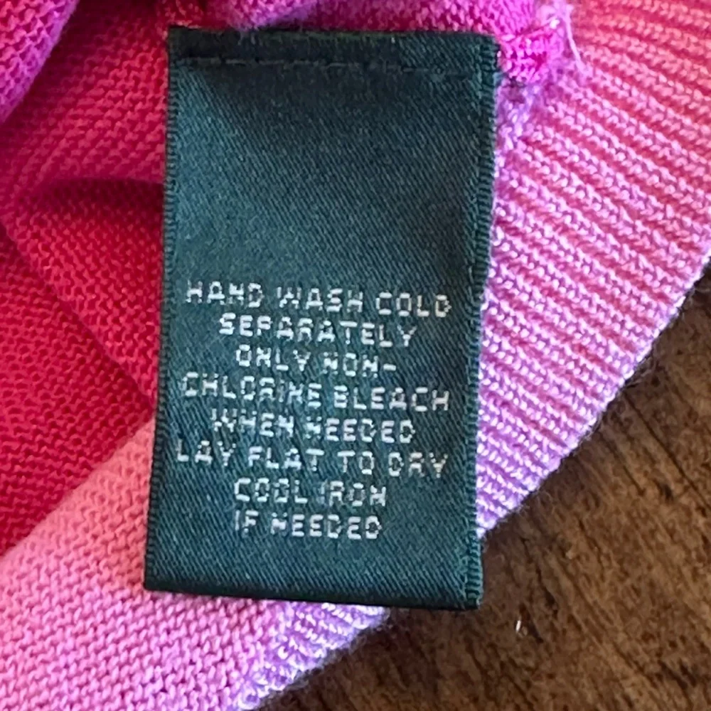 Lauren Ralph Lauren | Striped Knit Sweater, Pink & Orange Striped, Size PS - Picture 5 of 7